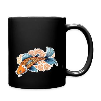 Koi Carp - Japanese Fish - Full Colour Mug - black - Right
