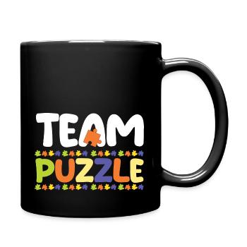 Puzzle fan puzzler puzzle pieces puzzle - Full Colour Mug - black - Right