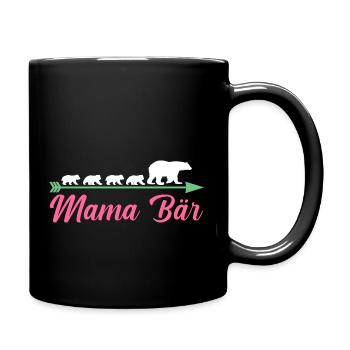 Mutter Mama Bär - Tasse einfarbig - Schwarz - Rechts