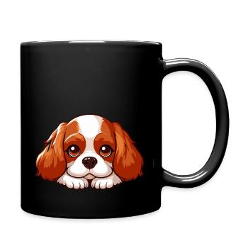 Cavalier King Charles lying down - Full Colour Mug - black - Right