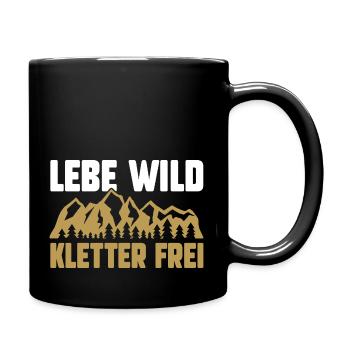 Bergsteiger Wandern Wanderer Klettern Bergsteigen - Tasse einfarbig - Schwarz - Rechts