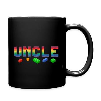 Onkel Baumeister Bausteine Blöcke Familie - Tasse einfarbig - Schwarz - Rechts