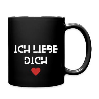 Ich liebe dich Lieblingsmensch Schatz Valentinstag - Tasse einfarbig - Schwarz - Rechts