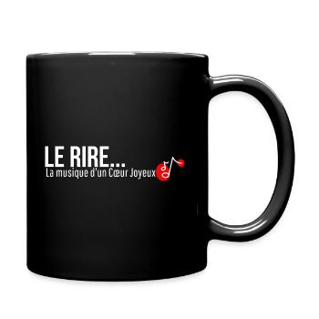 "LAUGHTER... The music of a joyful heart". Quotation - Full Colour Mug - black - Right