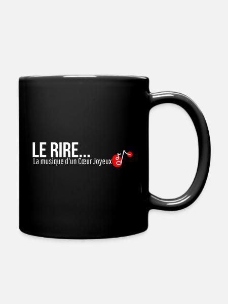"LAUGHTER... The music of a joyful heart". Quotation - Full Colour Mug - black