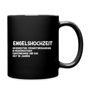 Marriage Angel Wedding 58 Years Married Wedding - Full Colour Mug - black - Right