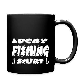 Angeln - Tasse einfarbig - Schwarz - Rechts
