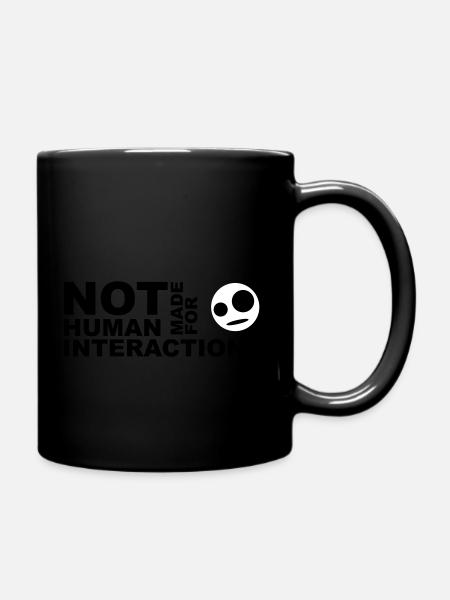 not made for human interactions + head - Full Colour Mug - black