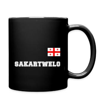 Georgia Jersey Look – SAKARTVELO with Flag Flag - Full Colour Mug - black - Right