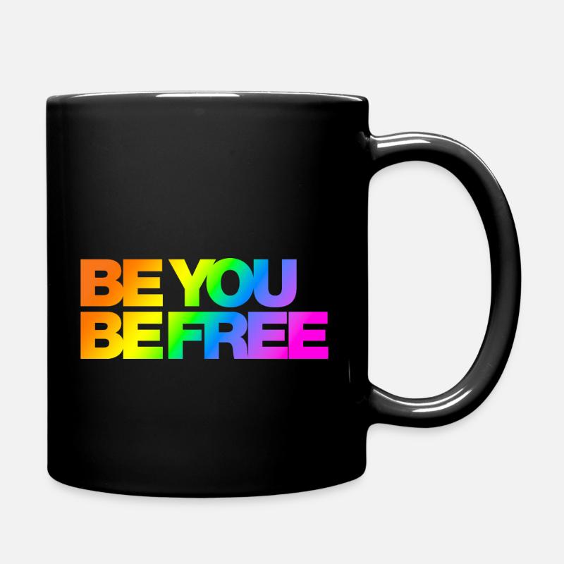 Typo Be You Be Free Diversity Rainbow - Tasse einfarbig - Schwarz