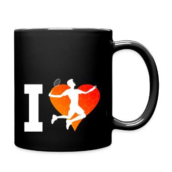 Squash Federball Badmintonspieler Damen Badminton - Tasse einfarbig - Schwarz - Rechts