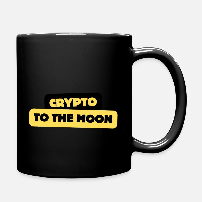 crypto to the moon - Tasse einfarbig - Schwarz