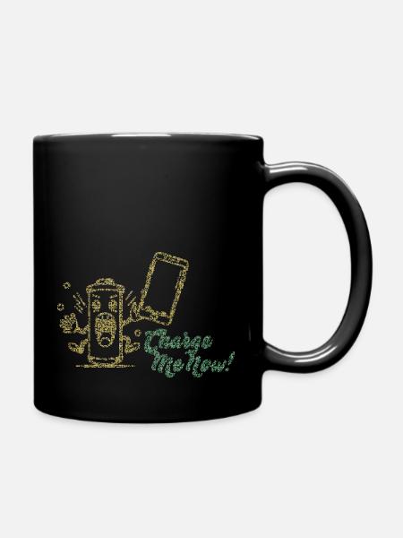 Battery Buddy: Charge Me Now! - Tasse einfarbig - Schwarz