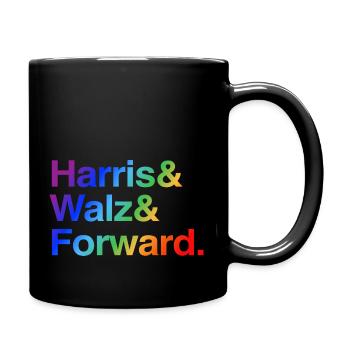 Kamala Harris et Tim Walz 2024 soutiennent les LGBTQ - Mug uni - noir - Droite