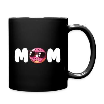MOM Donut Cool Funny Donut Gift for Moms - Full Colour Mug - black - Right