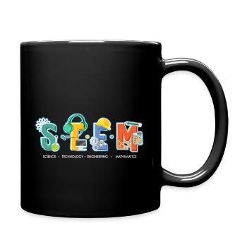 Science Technology Engineering Mathematics STEM - Full Colour Mug - black - Right