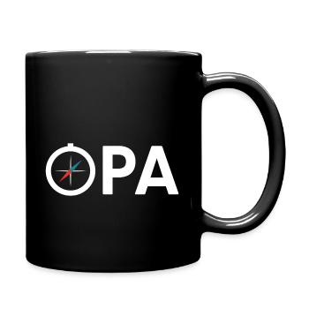 Opa Großvater Kompass Expedition Geschenkidee - Tasse einfarbig - Schwarz - Rechts