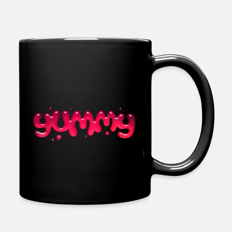 Yummy Text Art - Full Colour Mug - black