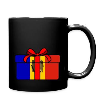 Geschenkflagge Moldawien Weihnachten - Tasse einfarbig - Schwarz - Rechts