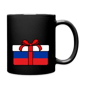 Geschenk Flagge Russland Weihnachten - Tasse einfarbig - Schwarz - Rechts