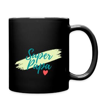 Super-Papa - Tasse einfarbig - Schwarz - Rechts