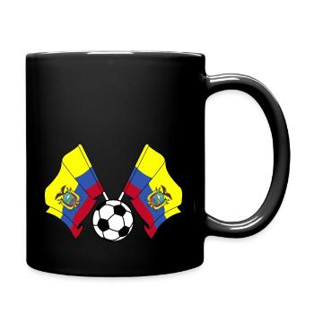 Deux drapeaux de l’Ecudor football - Mug uni - noir - Droite