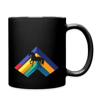 Pferde Ponyhof Ross - Tasse einfarbig - Schwarz - Rechts
