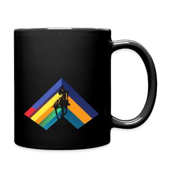 Dressurpferd Reiterhof - Tasse einfarbig - Schwarz - Rechts