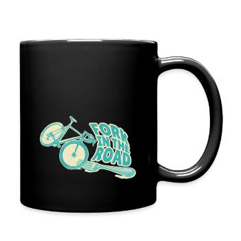 Vélo s’écrasant dans une bifurcation sur la route - Mug uni - noir - Droite