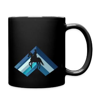 Dressurreiter Dressurpferd - Tasse einfarbig - Schwarz - Rechts