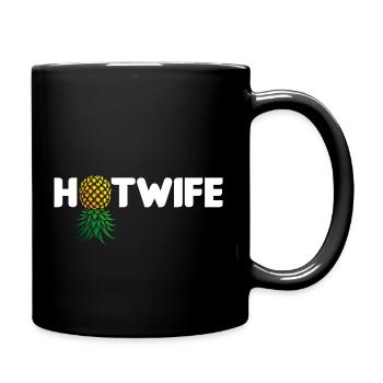 Hotwife Auf dem Kopf Stehende Ananas Swinger Heiße Ehefrau - Tasse einfarbig - Schwarz - Rechts