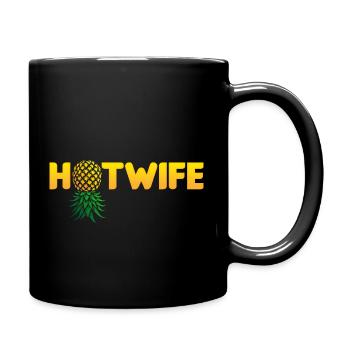 Hotwife Auf dem Kopf Stehende Ananas Swinger Heiße Ehefrau - Tasse einfarbig - Schwarz - Rechts