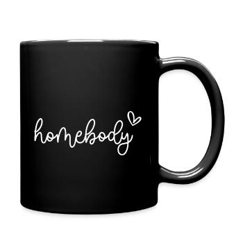Homebody Heart Cozy Vibes Script Art - Full Colour Mug - black - Right