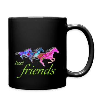 best friends wild artistic horses circus - Full Colour Mug - black - Right