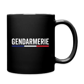 Gendarmerie Frankreich detailliertes Emblem - Tasse einfarbig - Schwarz - Rechts