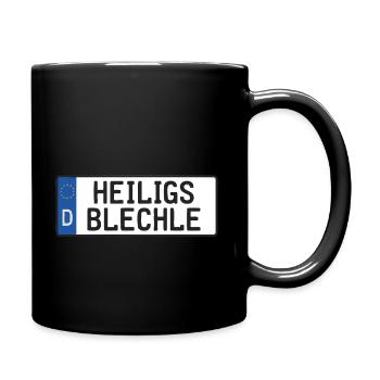 Heiligs Blechle | Typisch Schwäbisch - Tasse einfarbig - Schwarz - Rechts