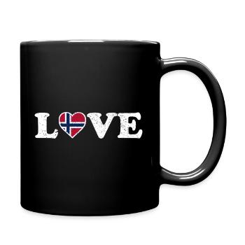 Love - Norway Flag - Norge - Norwegen - Full Colour Mug - black - Right
