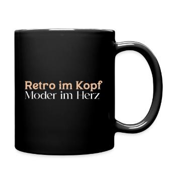 Retro in the head - Full Colour Mug - black - Right