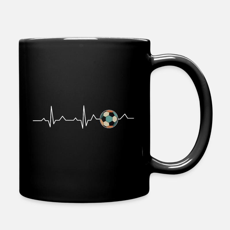 Retro Soccer Heartbeat | - Full Colour Mug - black
