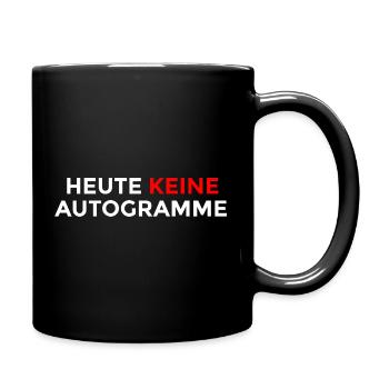 No autographs today – Ironic humor saying - Full Colour Mug - black - Right