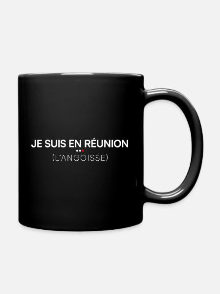 Je suis en réunion humour bureau - Mug uni - noir