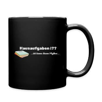 LIEBEVOLL Hausaufgaben-Mythos - Tasse einfarbig - Schwarz - Rechts
