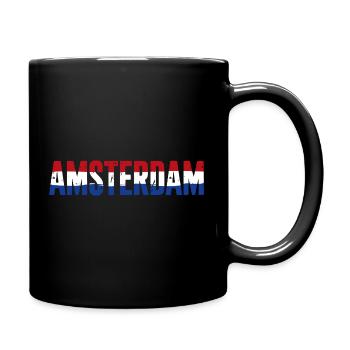 Amsterdam Flagge Niederlande Vintage - Tasse einfarbig - Schwarz - Rechts