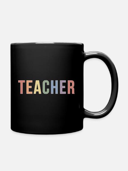 Soft Pride Teacher Typography Design in 90s look - Full Colour Mug - black