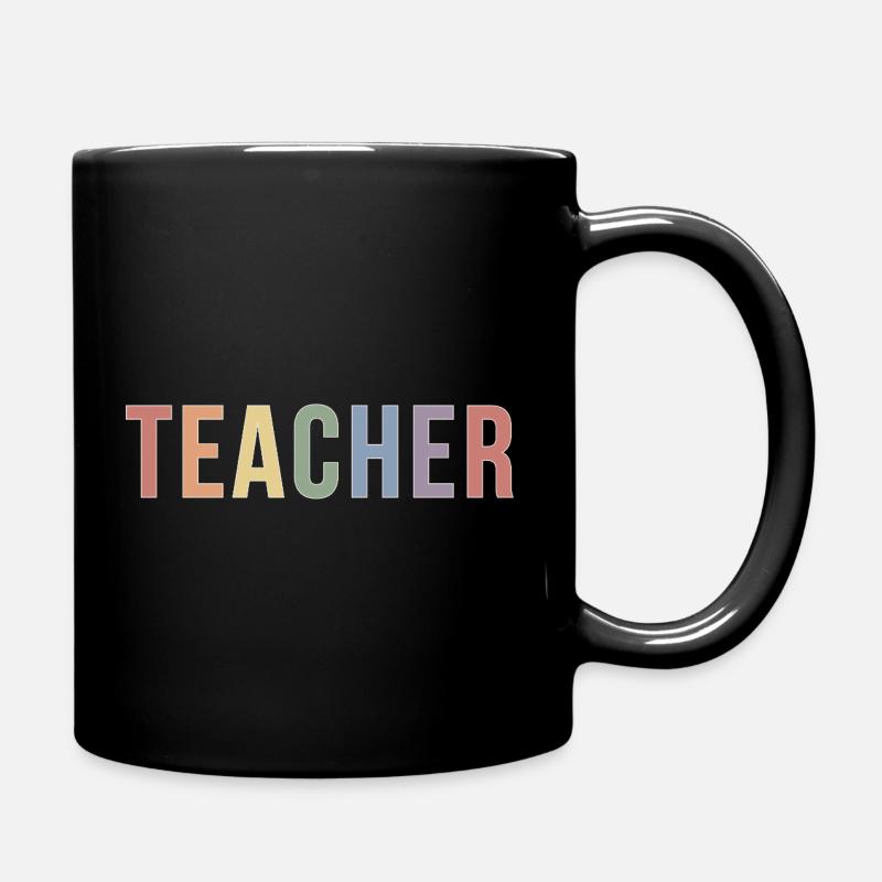Soft Pride Teacher Typographie Design au look des années 90 - Mug uni - noir
