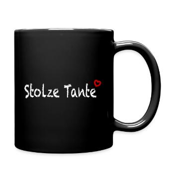 Stolze Tante  - Tasse einfarbig - Schwarz - Rechts