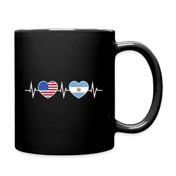 Argentine USA Heartbeat Amour Amitié - Mug uni - noir - Droite