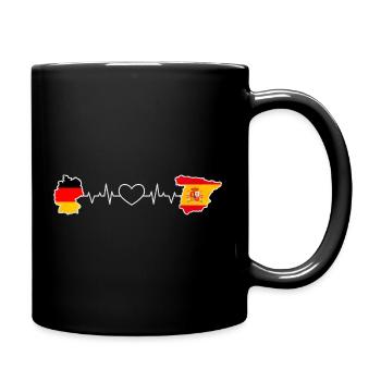 Le battement de cœur de l’Allemagne et de l’Espagne - Mug uni - noir - Droite