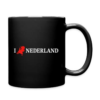 I Love Nederland Niederlande - Tasse einfarbig - Schwarz - Rechts