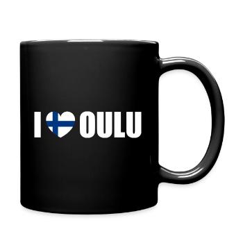 I love Oulu Finnland - Tasse einfarbig - Schwarz - Rechts